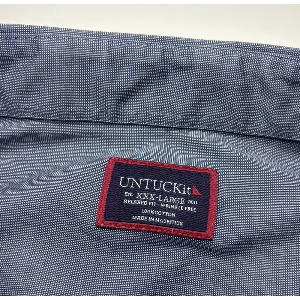 UNTUCKit Pio Cesare WF Relaxed Fit Mens XXXL Wrinkle Free Blue Button Down Shirt - Picture 6 of 7